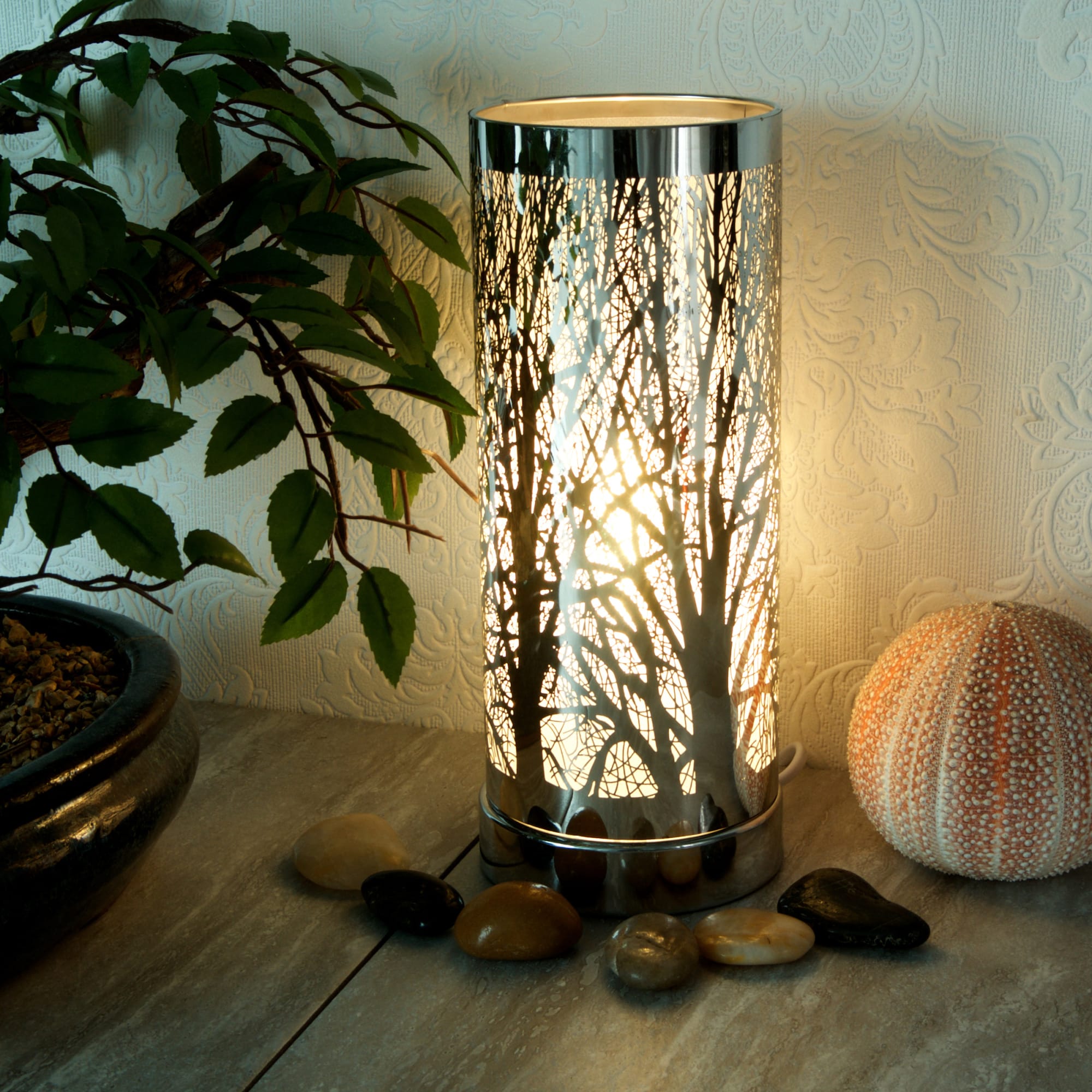 Silver deals tree lamp