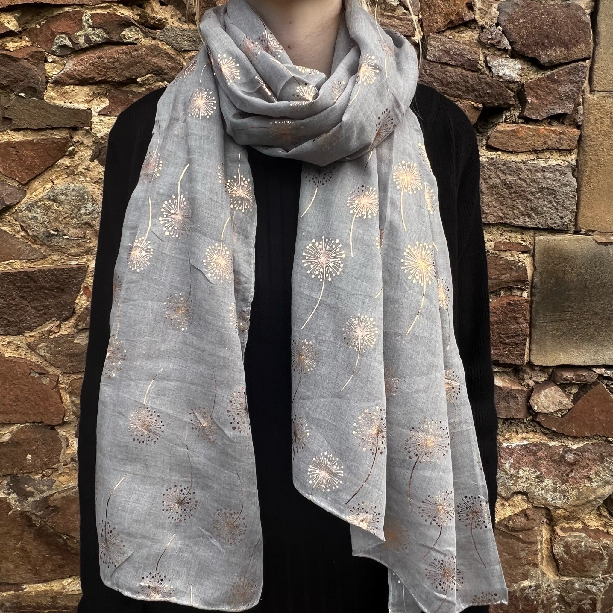 Grey and gold deals scarf