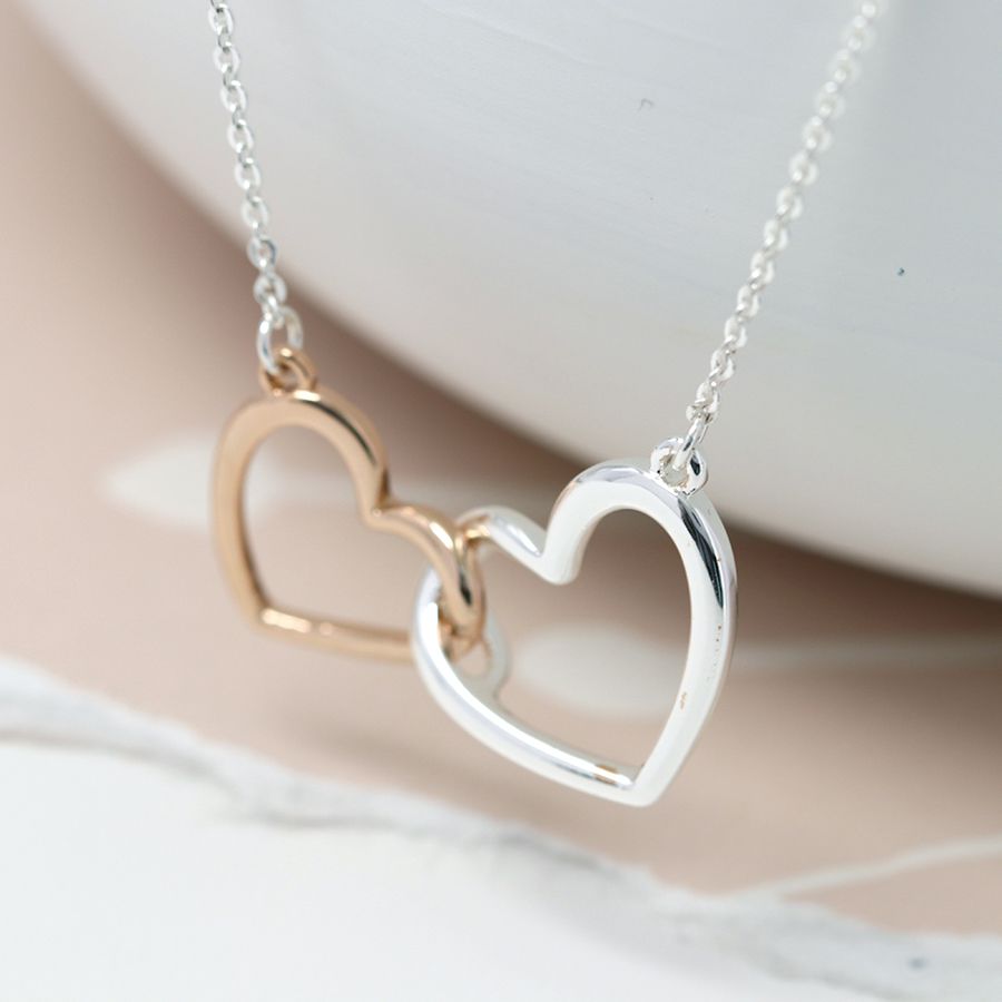 Interlocking Heart Necklace - Mother & Daughter 👩👧 Forever Linked Toge -  Woohops