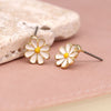 POM Faux Gold Enamel Daisy Stud Earrings