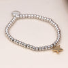 POM Silver Plated Bead Bracelet With Tiny Faux Gold Star