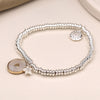 POM Silver Plated Bracelet With Mop Heart Disc