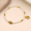 POM Faux Pearl Bracelet With Faux Gold Beads