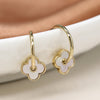 POM Faux Gold Plated Quatrefoil On Hoop Earrings