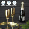 Oak & Steel - 2 Stainless Steel Gold Champagne Flutes (280ml)