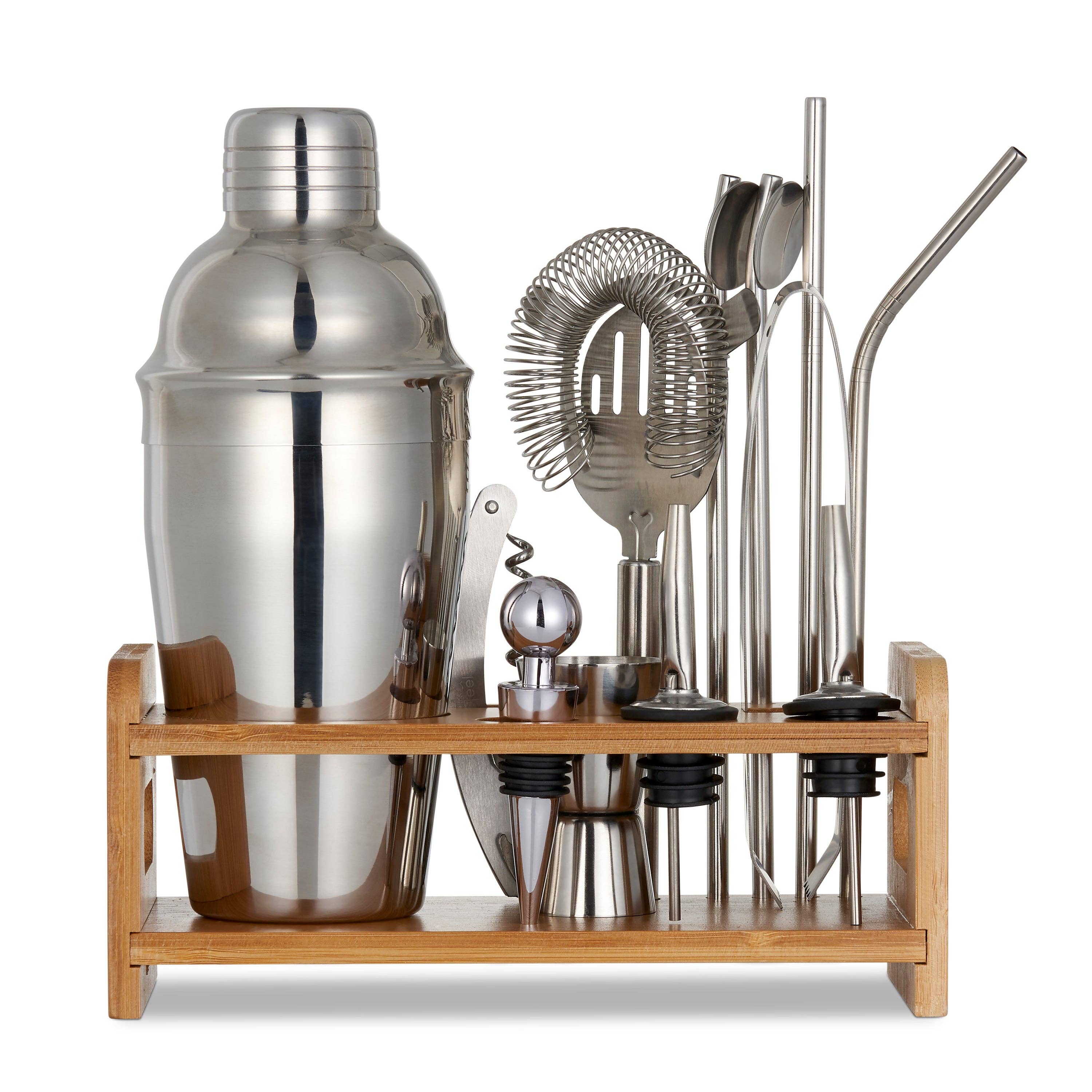 Oak & Steel - 13 Pcs Silver Cocktail Set