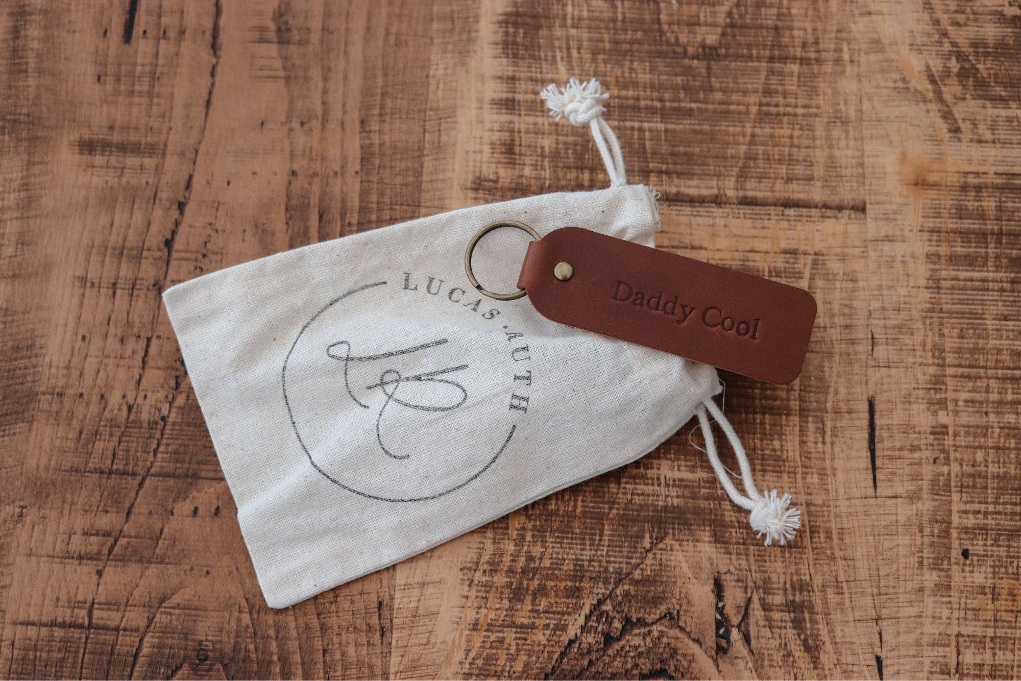 Lucas Ruth - Worlds Best Dad Leather Keyring