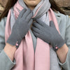 Thermal Felt Gloves with Stitch & Button detail - Grey