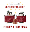 Holly Jolly Penguin Grandchildren Christmas Card