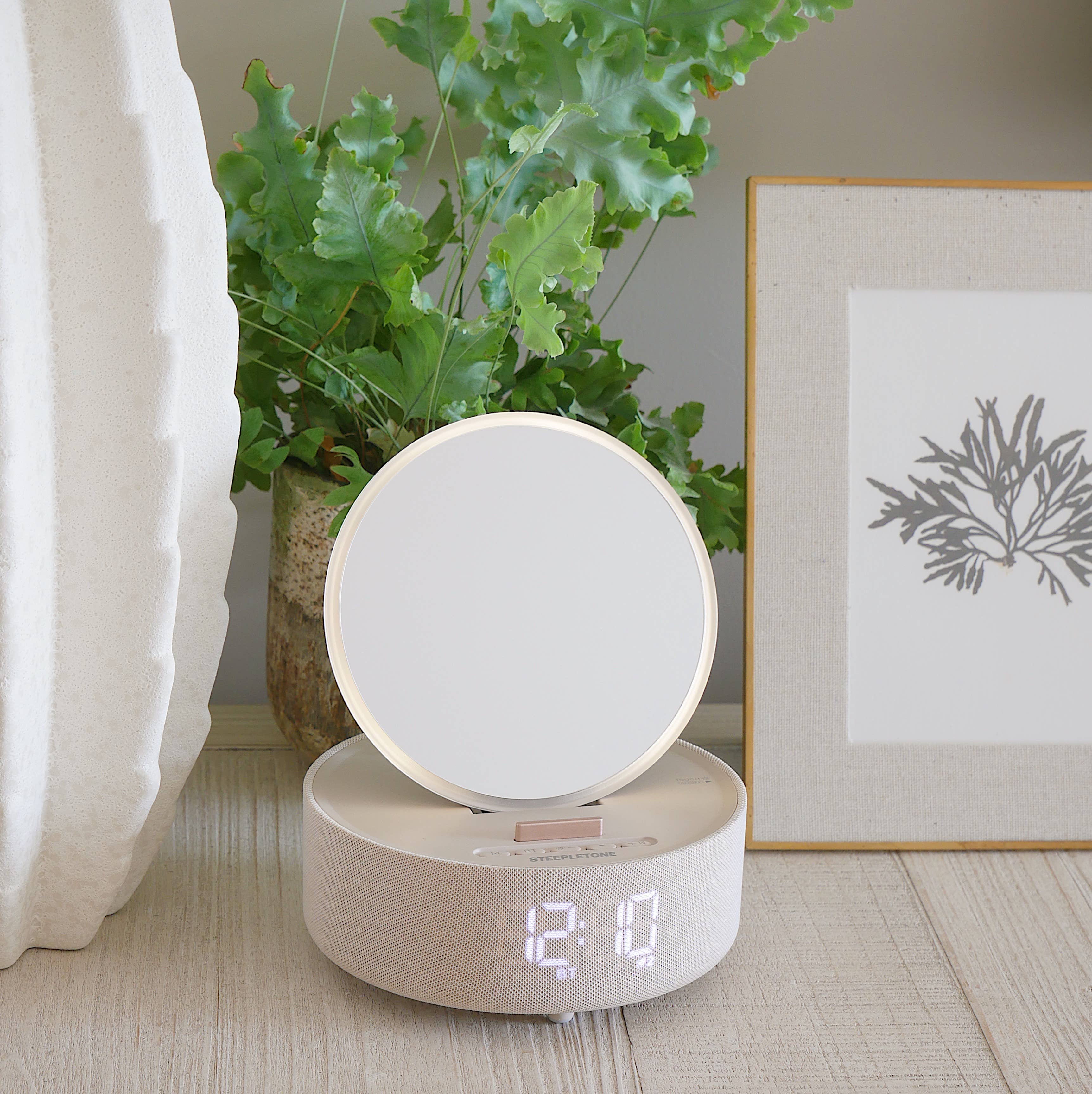 Steepletone  GLOW - Mirror, Bluetooth Speaker, Clock & Wireless Charger