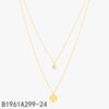 Mira Mira Double Layer Tree & Sparkle Gold Plated Stainless Steel Necklace