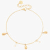 Mira Mira Tiny Pearl & Teardrop Gold Plated Stainless Steel Bracelet