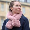 POM Dusky Pink Faux Fur Pom Pom Scarf