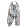 POM Blue & Grey Dragonfly print Scarf