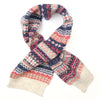 POM Cream, Coral & Denim Blue Scarf