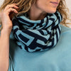 POM Blue Mix Geometric Recycled Snood