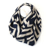 POM Ecru & Navy Mix Geometric Recycled Snood