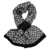 POM Black Retro Check Scandi Pull Through Scarf