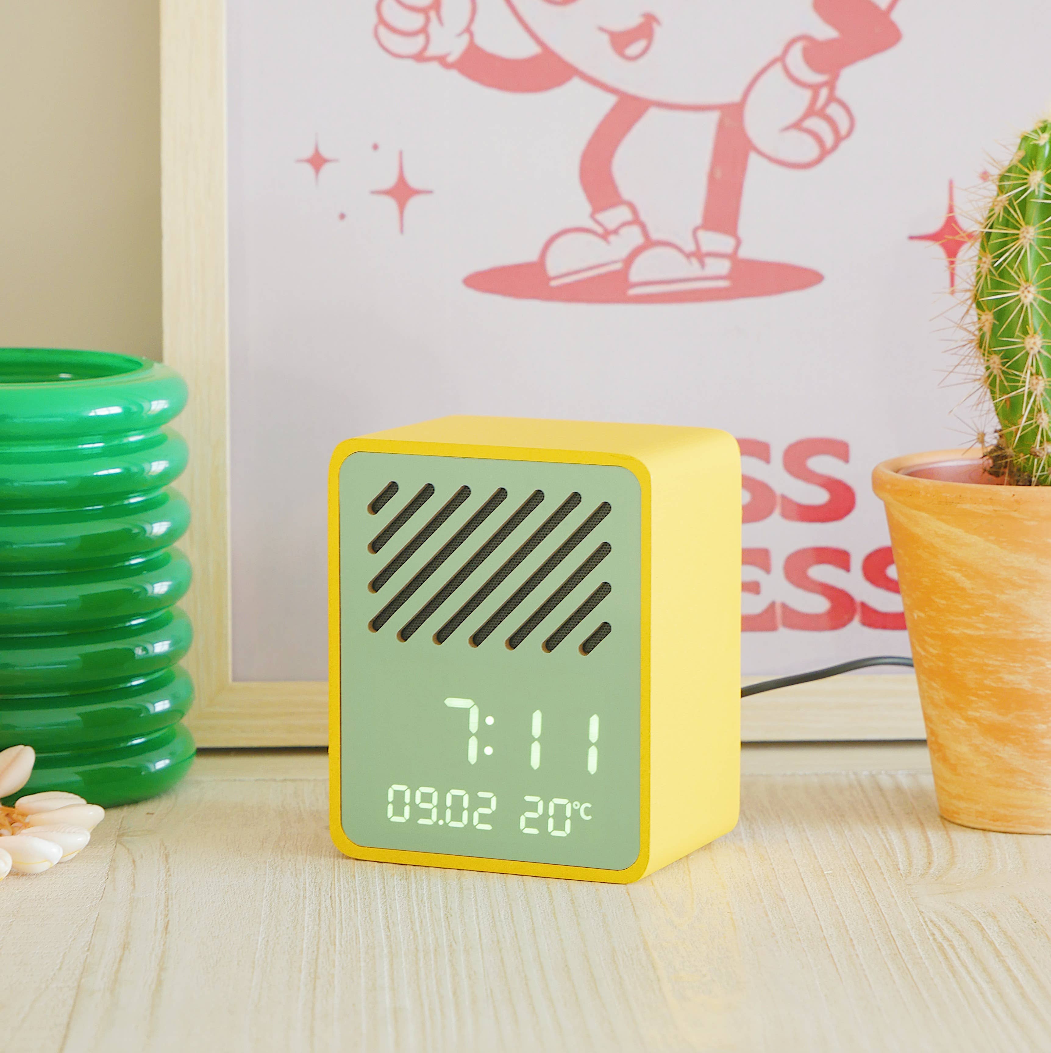 Steepletone  Rise Play - Bluetooth Speaker & Alarm Clock: Yellow/Purple