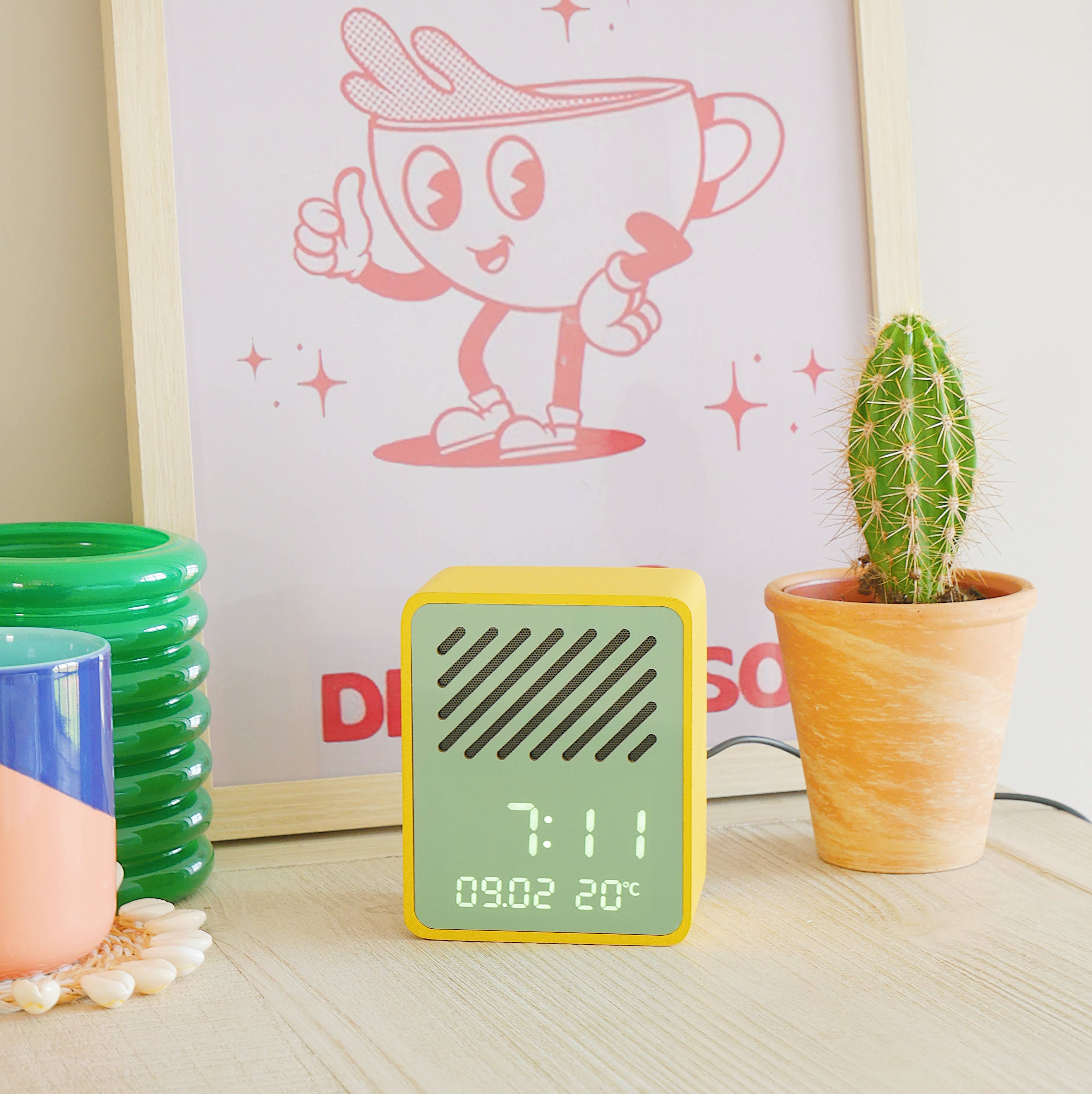 Steepletone  Rise Play - Bluetooth Speaker & Alarm Clock: Yellow/Purple