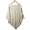 POM Beige Recycled Blend Fine Knit Poncho