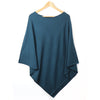 POM Teal Recycled Blend Fine Knit Poncho