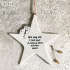 East of India How Long Will I Love You Porcelain Star Hanging Decoration