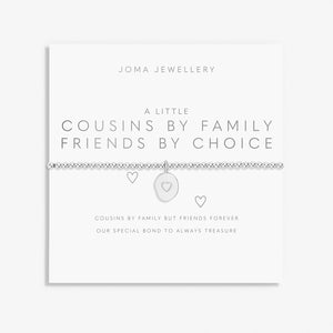 Joma Jewellery A Little 'Cousins By Family Friends By Choice' Bracelet In Silver Plating |More Than Just A Gift