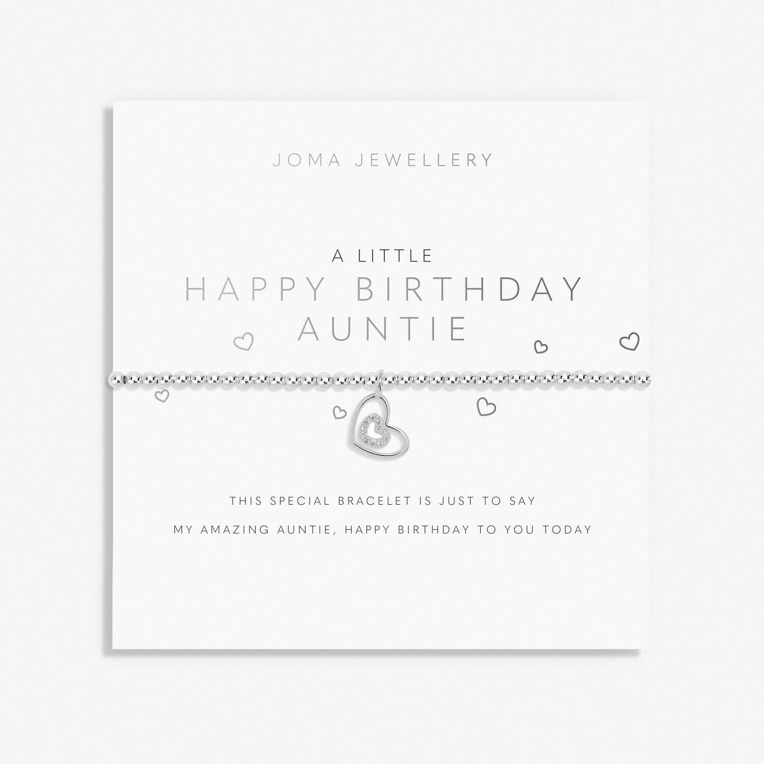 Joma Jewellery A Little 'Happy Birthday Auntie' Bracelet In Silver Plating |More Than Just A Gift