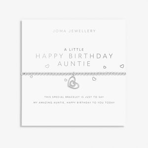 Joma Jewellery A Little 'Happy Birthday Auntie' Bracelet In Silver Plating |More Than Just A Gift