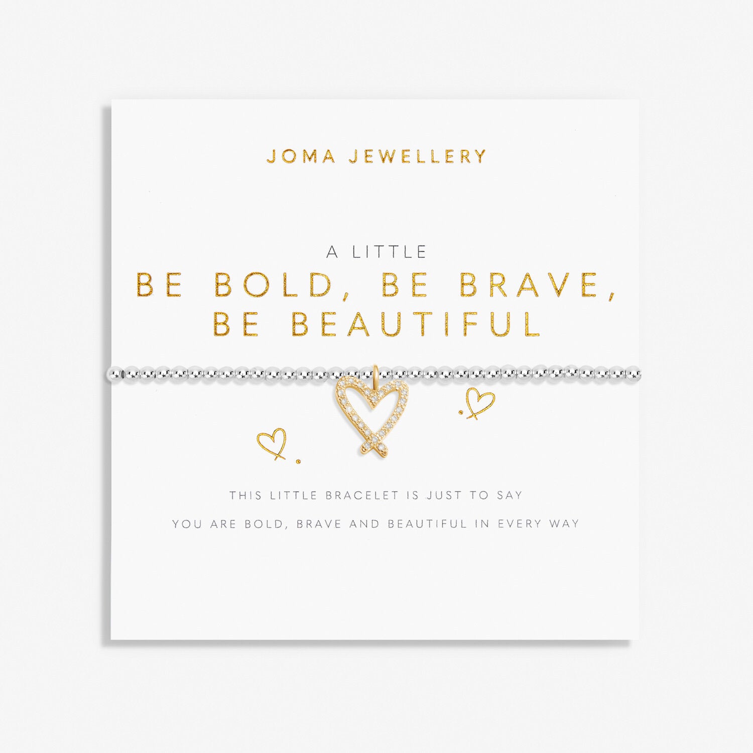 Joma Jewellery A Little 'Be Bold Be Brave Be Beautiful' Bracelet In Silver And Gold Plating |More Than Just A Gift