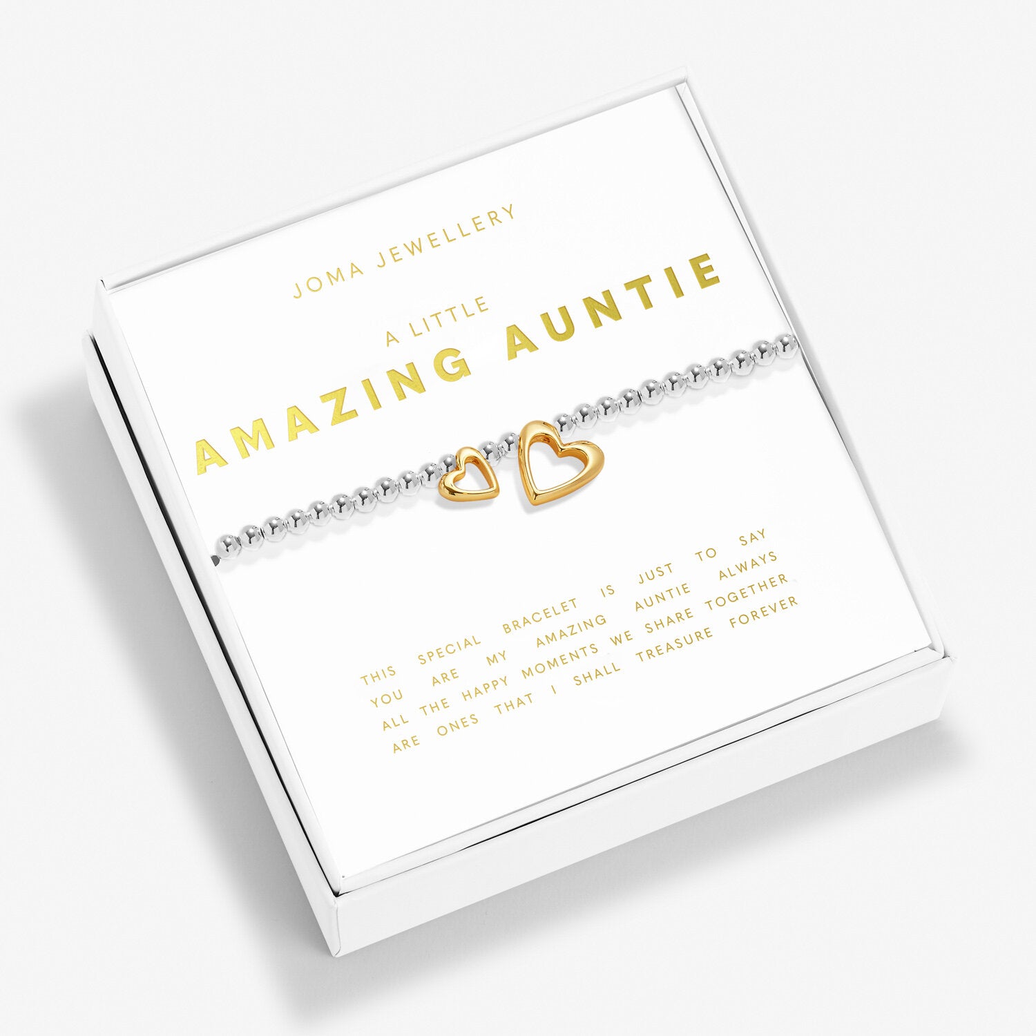 Joma Jewellery Boxed A Little 'Amazing Auntie' Bracelet In Silver And Gold Plating |More Than Just A Gift
