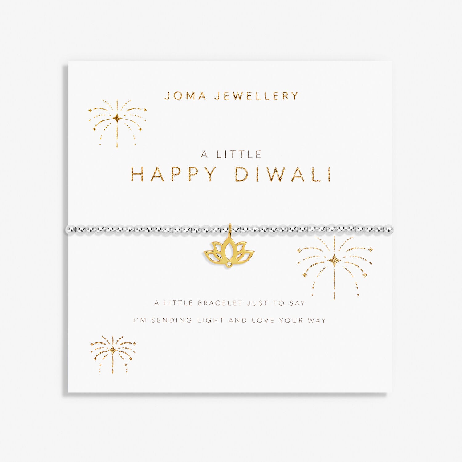 Joma Jewellery A Little 'Happy Diwali' Bracelet In Silver And Gold Plating |More Than Just A Gift