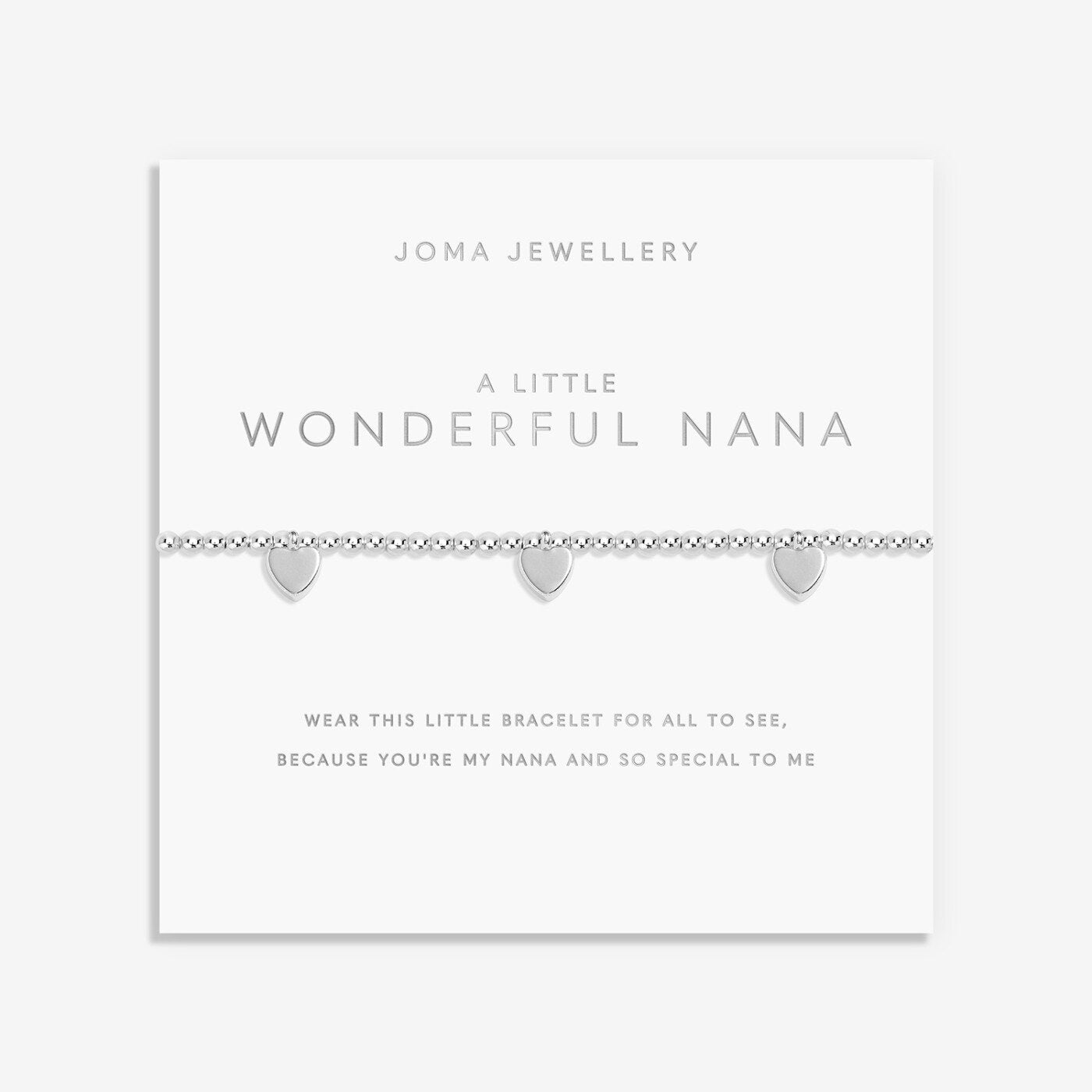 Joma Jewellery A Little 'Wonderful Nana' Multi Heart Bracelet