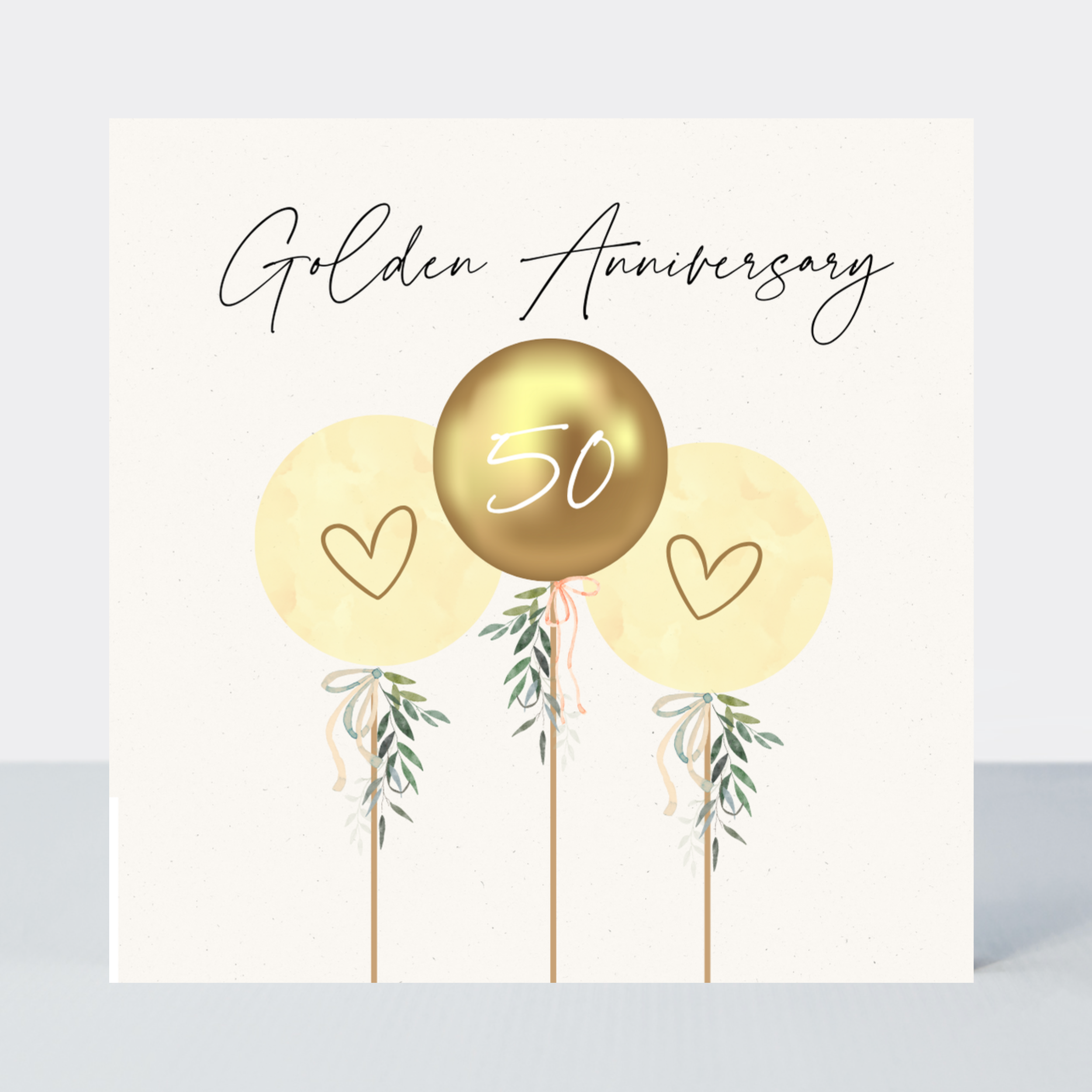 Petimo - Camille Golden Anniversary Balloons Card