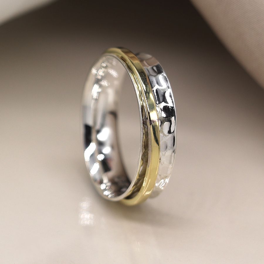 POM Sterling Silver Fine Brass Spinning Ring