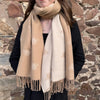 Bella Bee Reversible Scarf Beige