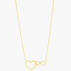 Mira Mira Heart & Infinity Gold Plated Stainless Steel Necklace