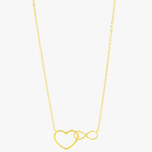 Mira Mira Heart & Infinity Gold Plated Stainless Steel Necklace