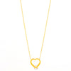 Mira Mira Heart Outline & Crystal Gold Plated Stainless Steel Necklace