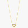 Mira Mira Sparkle Heart Outline Gold Plated Stainless Steel Necklace