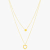 Mira Mira Double Layer Heart & Disc Gold Plated Stainless Steel Necklace