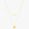 Mira Mira Double Layer Star Gold Plated Stainless Steel Necklace