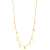 Mira Mira Pearl and Disc Drop Gold Plated Stainless Steel Necklace