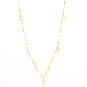 Mira Mira Multi Pearl Drop Gold Plated Stainless Steel Necklace