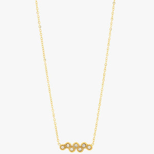 Mira Mira Sparkle Cluster Gold Plated Stainless Steel Necklace