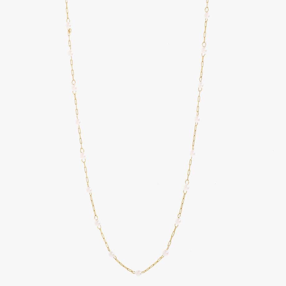 Mira Mira Small Pearl Gold Plated Stainless Steel Necklace