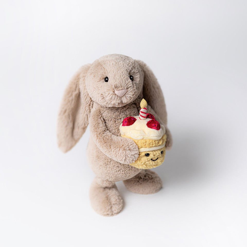 Jellycat Bashful Beige Birthday Bunny - NEW FOR 2025