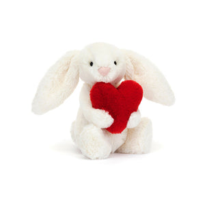 Jellycat cream bashful bunny with red heart Valentine’s Day 2025