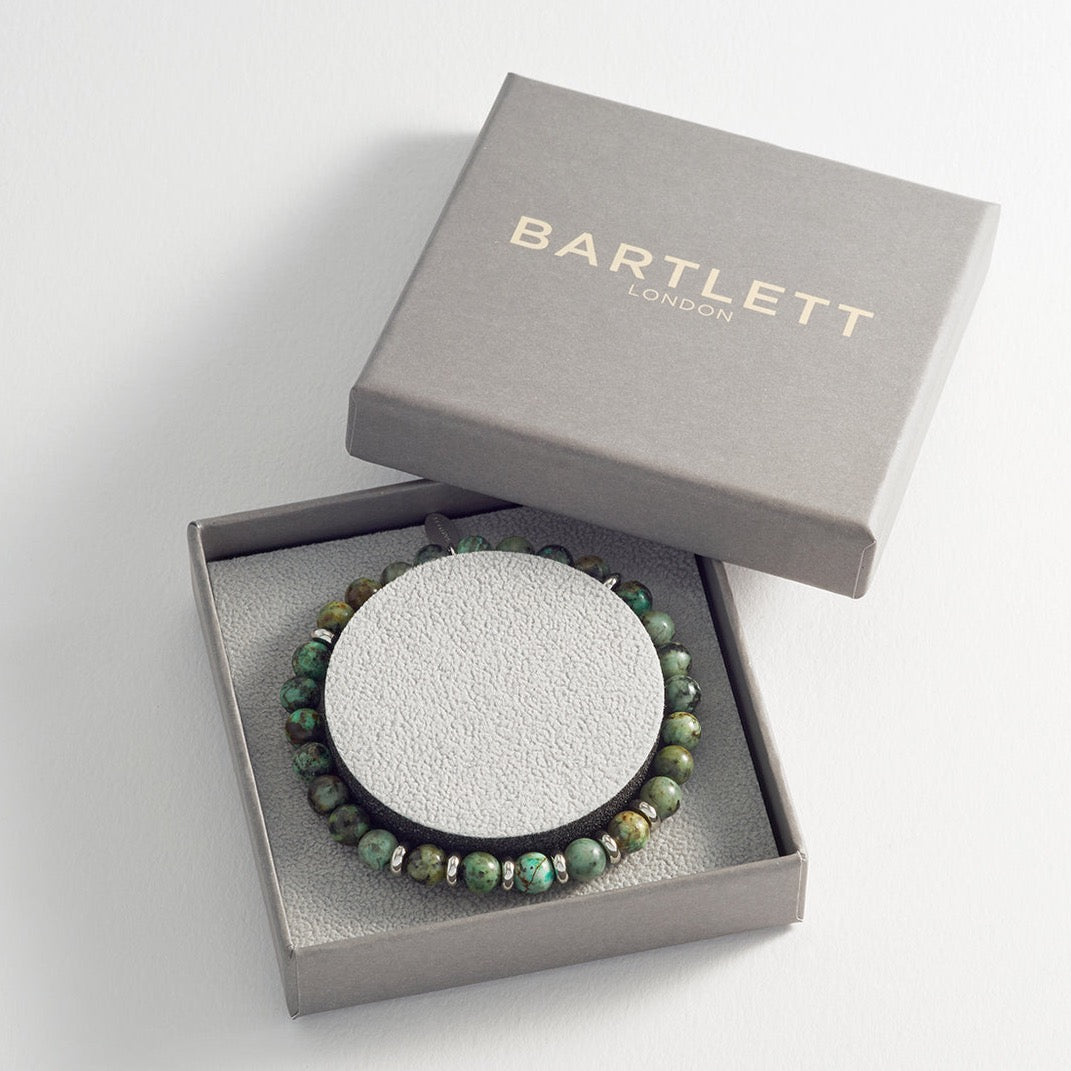 Bartlett  Light Green Moss Beaded Bracelet